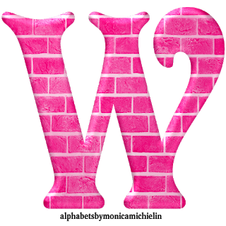 Precioso Abecedario en Ladrillos Rosa. Pink Bricks Abc.