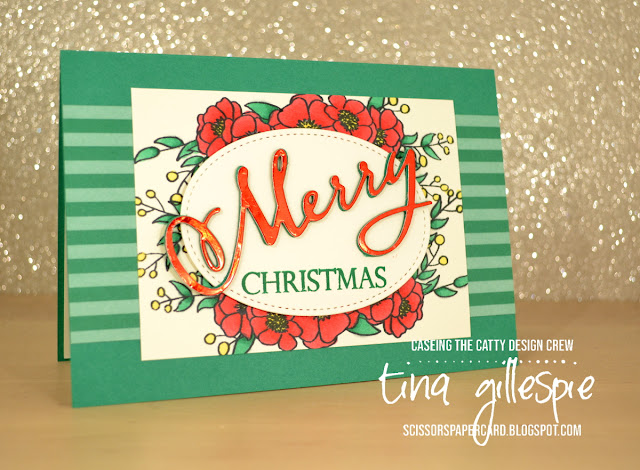 scissorspapercard, Stampin' Up!, CASEing The Catty, Bloom And Grow, Merry Christmas To All Bundle, In Colour DSP, Stampin' Blends, Christmas