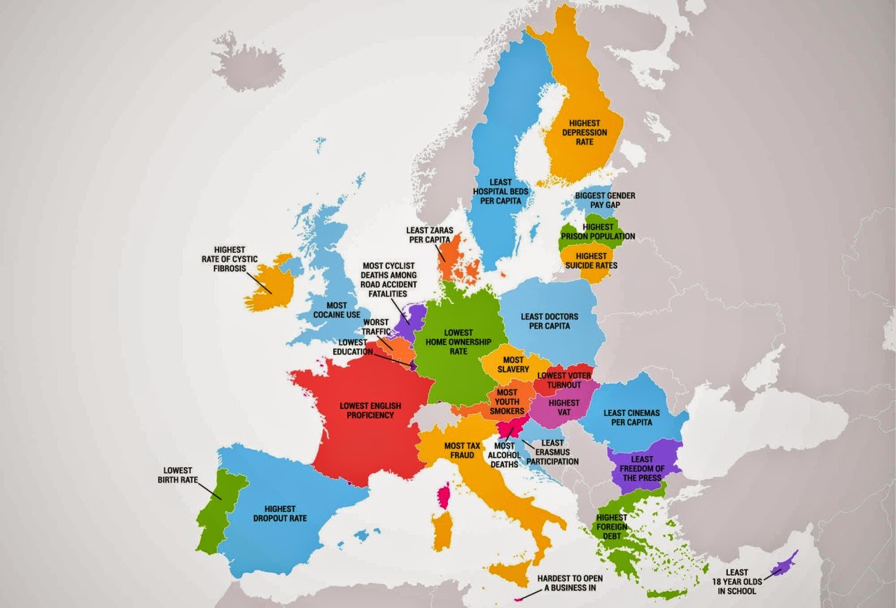 Landkartenblog: Europakarte der schlimmen Extreme