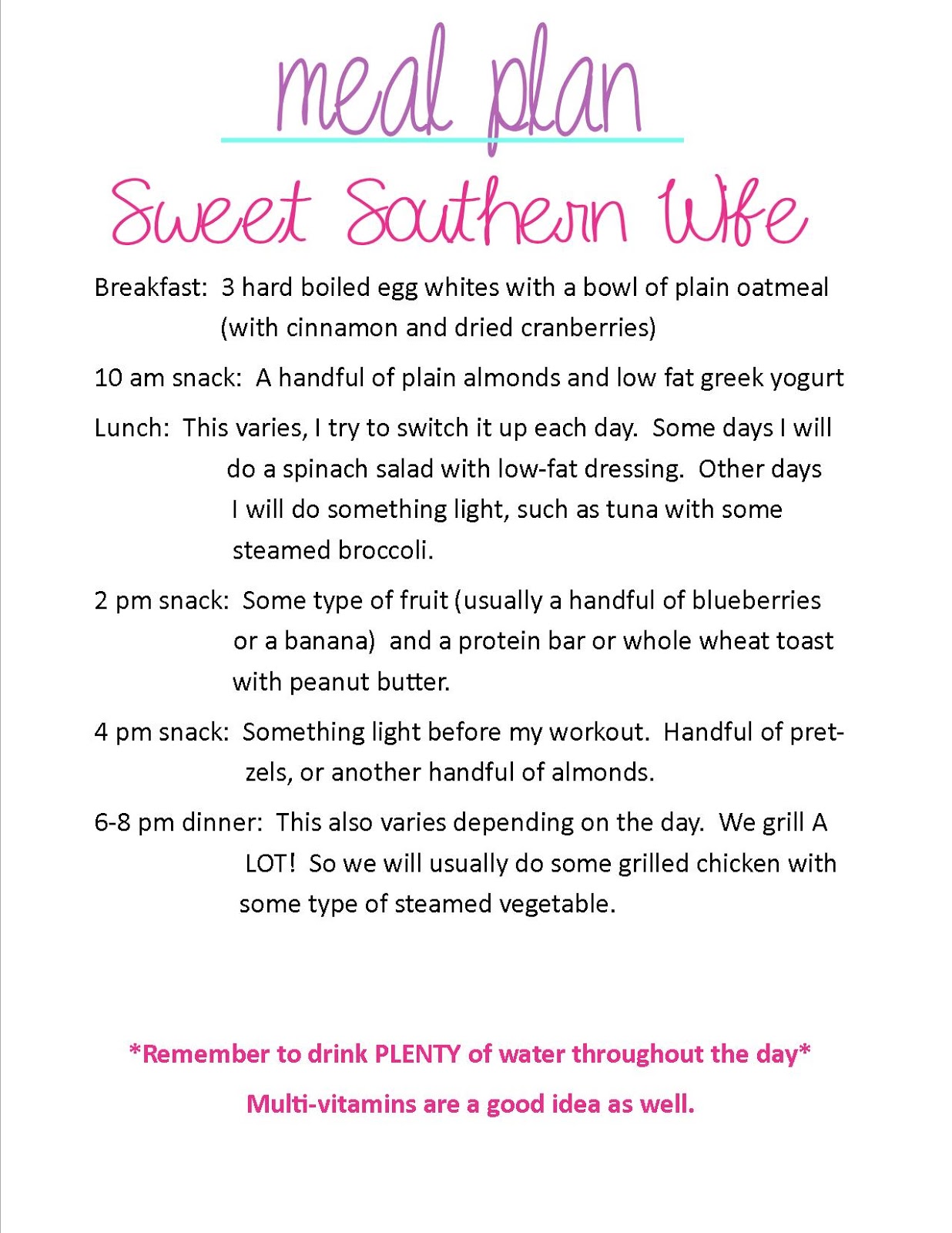 ... southern wife: why a healthy lifestyle is so important &amp; a meal plan