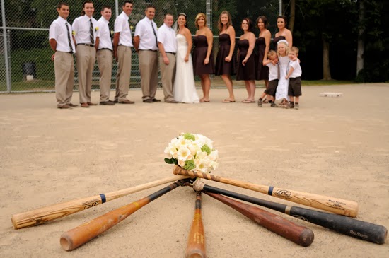 casamento em campo de beisebol