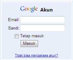 form login google account