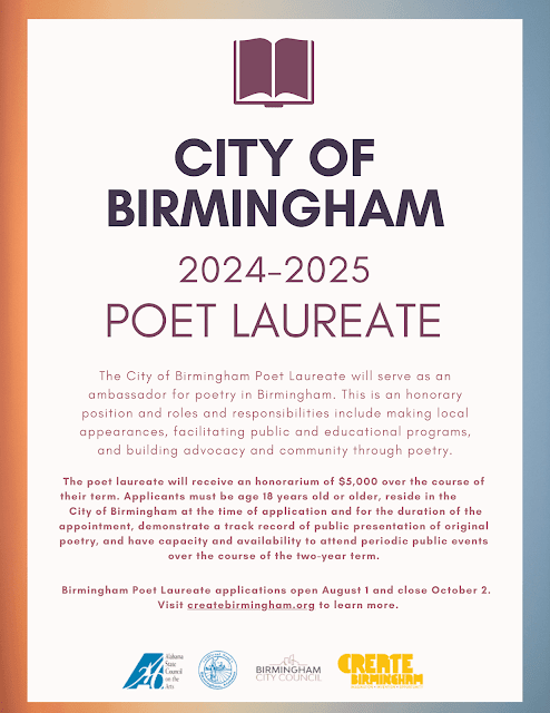 Flyer advertising the City of Birmingham Poet Laureate Initiative
