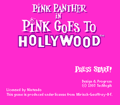 Pink Panther in Pink Goes to Hollywood - Título