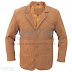 Brown Men Leather Blazer for NOK1,302.40