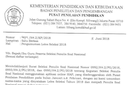 Pengumuman Peserta Lolos Seleksi Penulis Soal Nasional 2018