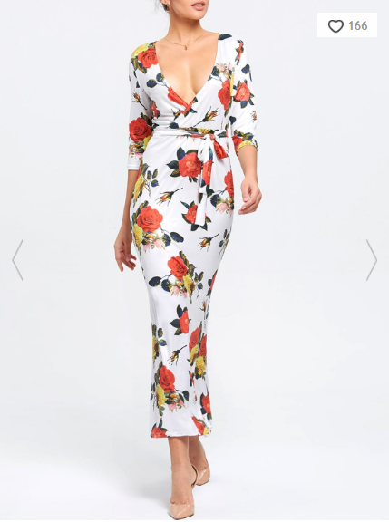 floral-plunging-neck-mermaid-dress