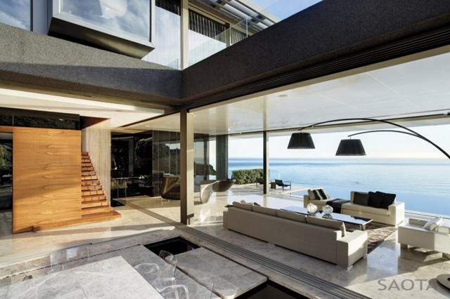 Photo of living room and the ocean