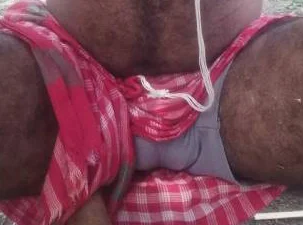 Men Balls Outline Visible through Some Underwear
