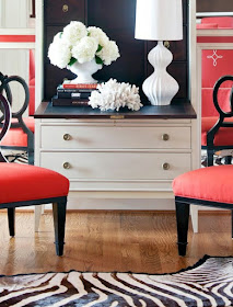red furniture with black 