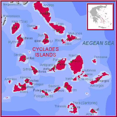 Cyclades Map Regional Province