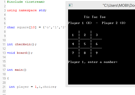 Tic Tac Game In C++