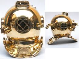 us navy diving helmet, old time divers helmet, divers helmet replica,