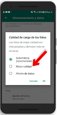 cómo mejorar la calidad en WhatsApp de las fotos que envío