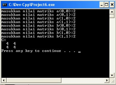 program penjumlahan matriks dengan bahasa C++