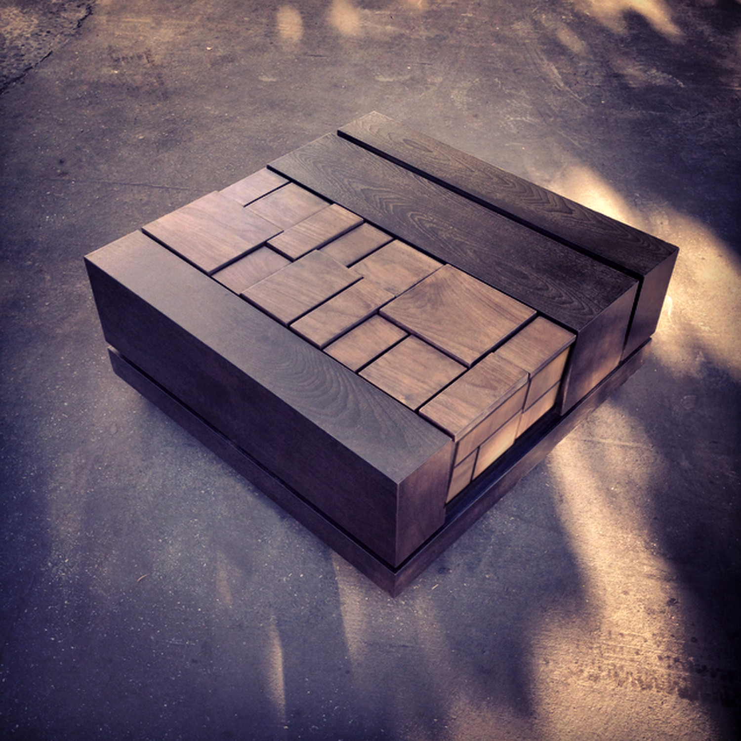 Abaci Walnut 34 Square Coffee Table by Farzan Nemat