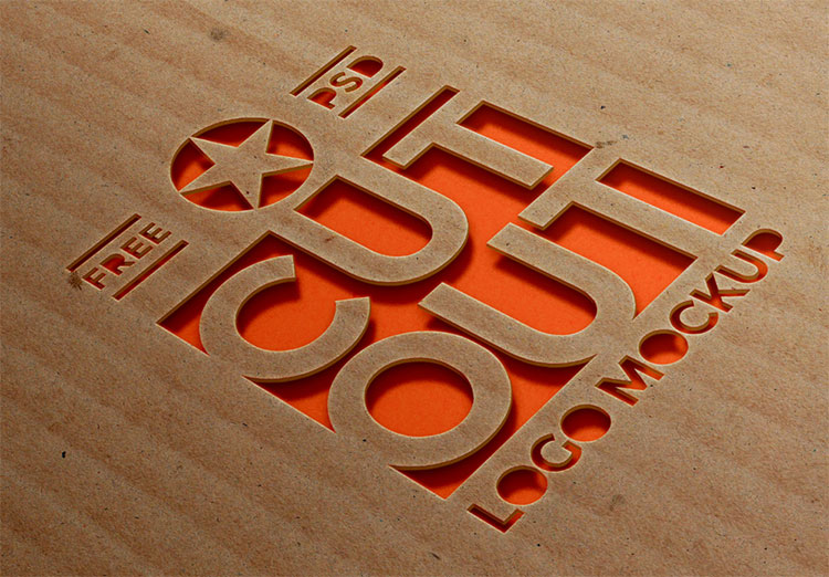 Cardboard Cutout Logo Mockup