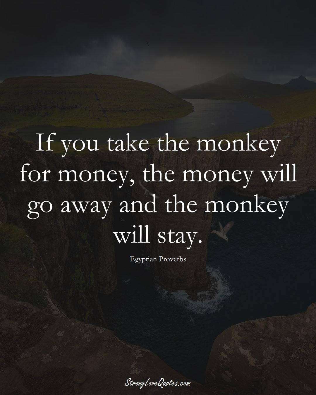 If you take the monkey for money, the money will go away and the monkey will stay. (Egyptian Sayings);  #MiddleEasternSayings
