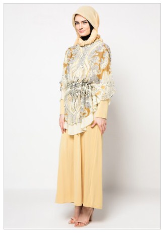 Contoh Desain Baju Muslim Dress Batik Terbaru 2016
