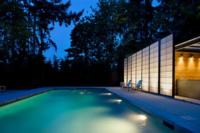 Modern Translucent Pool House Design