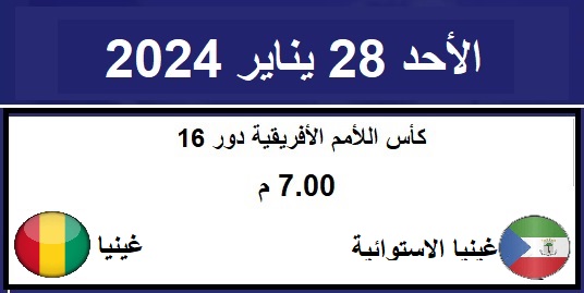 مشاهدة مباريات كاس أمم افريقيا دور ال 16 ليوم الاحد 28-1-2024