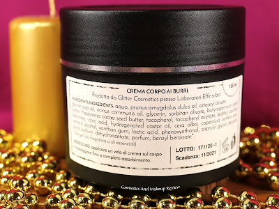 Crema Corpo ai burri CHRISTMAS COOKIES - Glitter Cosmetics - packaging ingredienti