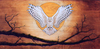 Wood intarsia owl by J. Mifflin