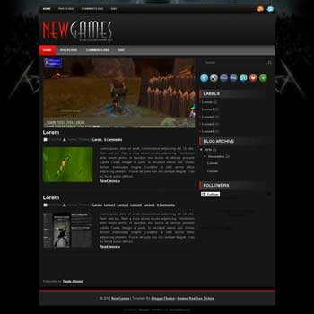 NewGames blogger template converted wordpress theme to blogger template. image slideshow blogger template. game blogger template. image slideshow blogspot template. game blogspot template