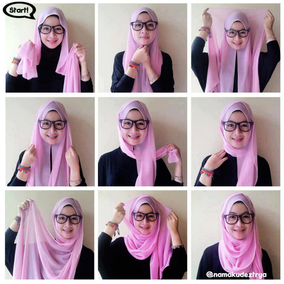 29 Gambar Keren Tutorial Jilbab Segi Empat Lebar Terlengkap