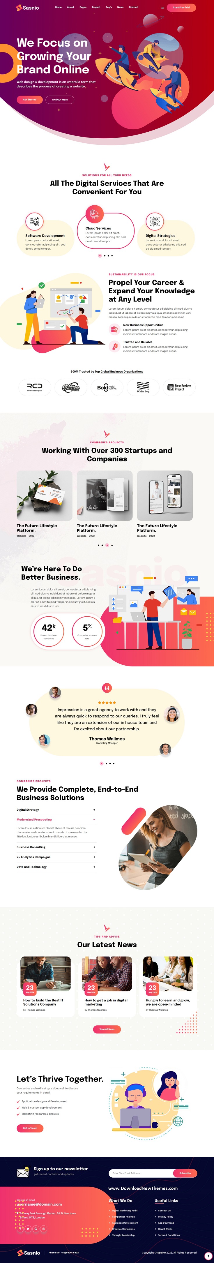 Sasnio - Software, SaaS & Startup HTML5 Template Review
