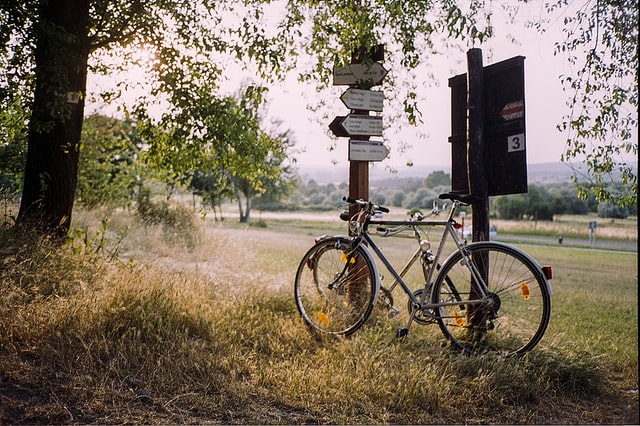 bike at crossroads