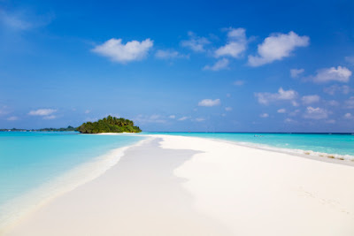 Vit sandstrand, Kuramathi Island, Maldiverna