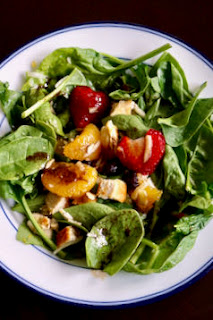 Strawberry Orange Spinach Salad with Chicken: Savory Sweet and Satisfying