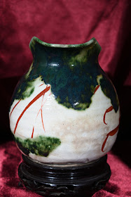 Ogata Kenzan (1663-1743) Edo period Oribe glaze pitcher water vessel with shrimp