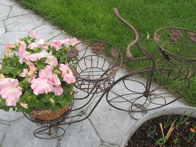 My Frugal Ways this week -Bicycle Plant Holder for just $3.00-Vickie's Kitchen and Garden