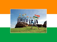 tiranga, many children running along with indian national flag