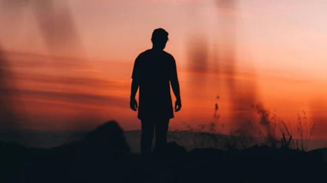 Alone Man Shadow, Loneliness, Silhouette, Sunset