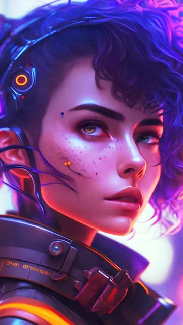 Cyberpunk Girl iPhone Wallpaper