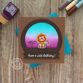 Sunny Studio Stamps: Stitched Semi-Circle Dies Savanna Safari Birthday Card by Vanessa Menhorn