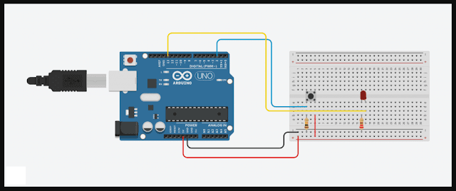 Menyalakan Dan Mematikan LED Dengan Satu Tombol | Program Arduino