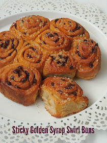 Sticky Golden Syrup Swirl Buns, Eggless Golden Syrup Swirl Buns