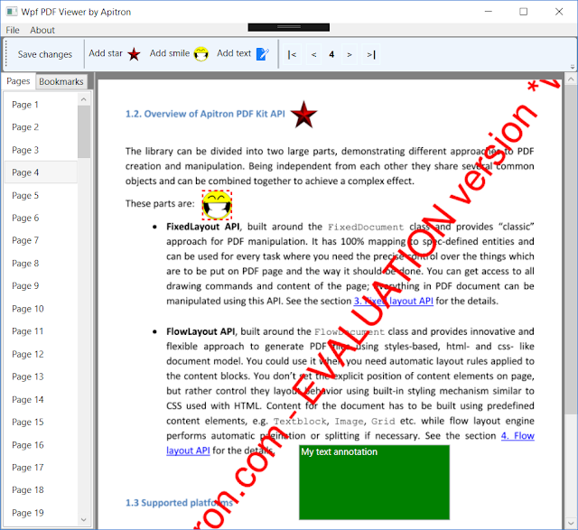 Pic. 1 Wpf PDF Viewer based on Apitron components