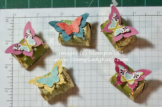 Candy treats decorated with Stampin'UP! butterfly punches