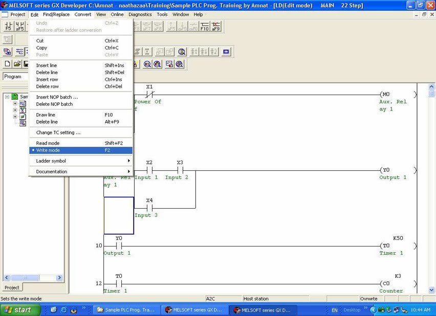 Tag : PLC Programs; How to program Mitsubishi PLC.; Program Mitsubishi PLC; 