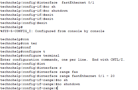 Configuration d'interface switch cisco