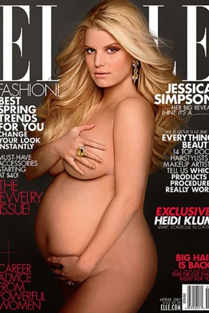 What do we think of Jessica Simpson's naked pregnant cover of Elle