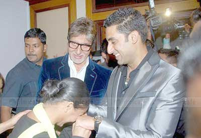 Amitabh and Abhishek Bachchan Reebok’s Shiamak Davar Collection Launch Pics