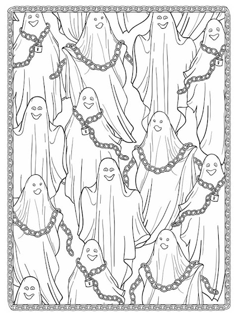 Halloween scapes coloring pages for adult free sample 5