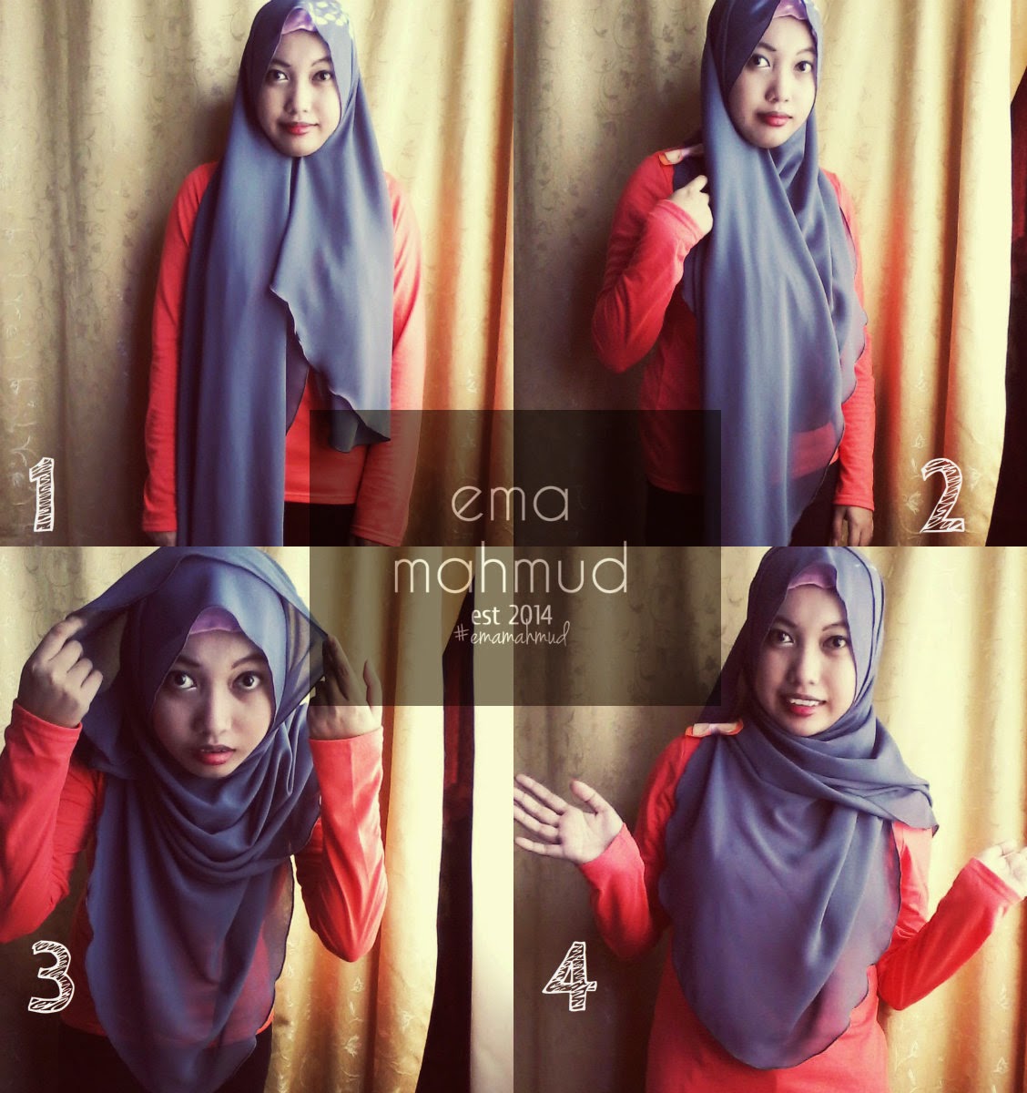 Blog Inspire Bunny Simple Chiffon Hijab Tutorial Queena Shawl