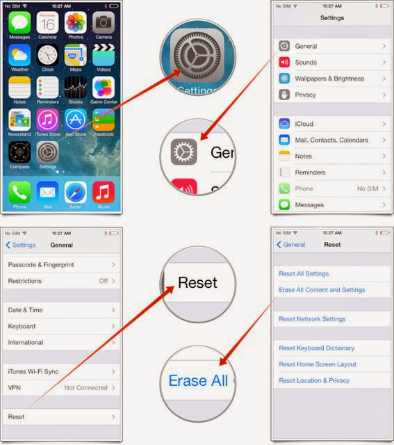 How to erase all of the iPhone or iPad data content (2)